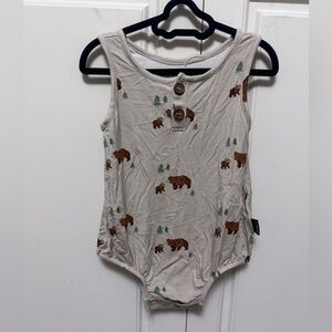 Belan J Sleeveless Bubble Onesie Brown Bear